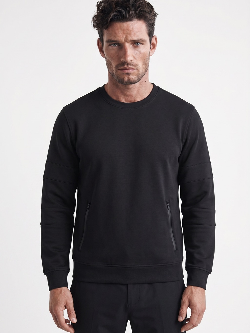 ⚫ GAP Tech Fleece Crewneck | Black Utility Sweatshirt | Men’s M | Street Core 🔒